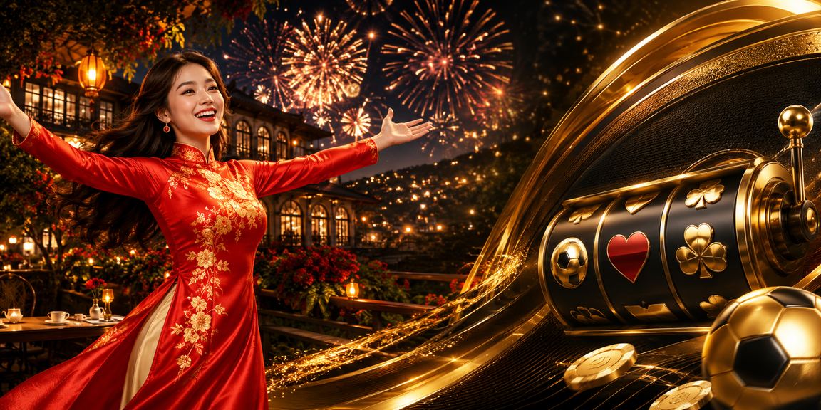 Không khí giải trí Đà Lạt với trang phục áo dài truyền thống bên cạnh màn hình game